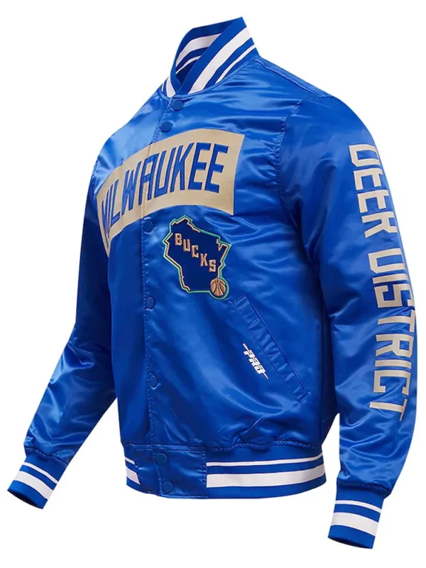 Milwaukee Bucks 2023 And 24 City Edition Royal Satin Jacket