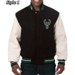 Milwaukee Bucks Black And White Varsity Jacket
