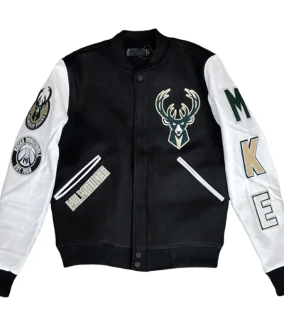Milwaukee Bucks Black Letterman Jacket