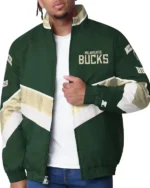 Milwaukee Bucks Captain Hunter Green Varsity Satin Jacket