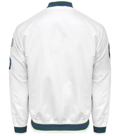 Milwaukee Bucks City Collection White Varsity Satin Jacket