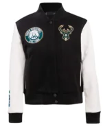 Milwaukee Bucks Classic Varsity Wool And Leather Jacket