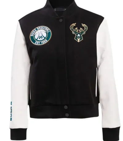 Milwaukee Bucks Classic Varsity Wool And Leather Jacket