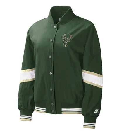 Milwaukee Bucks Crinkle Pinnacle Green Jacket