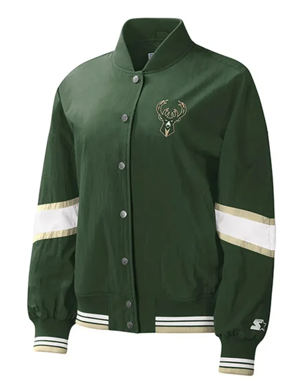 Milwaukee Bucks Crinkle Pinnacle Green Jacket