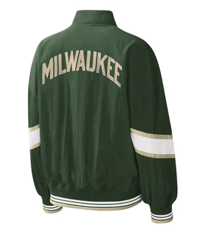 Milwaukee Bucks Crinkle Pinnacle Green Jacket