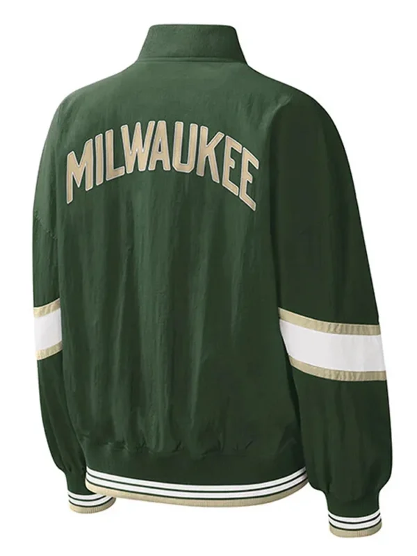 Milwaukee Bucks Crinkle Pinnacle Green Jacket