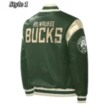 Milwaukee Bucks Force Play Varsity Hunter Green Satin Jacket