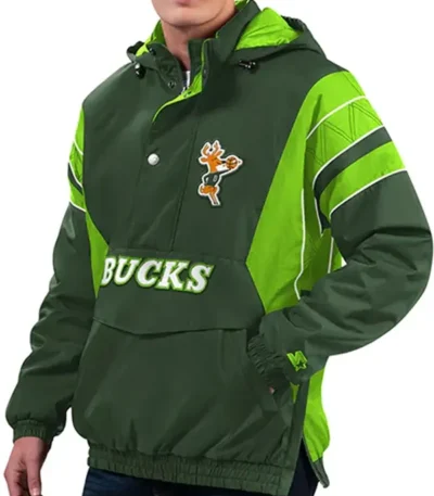 Milwaukee Bucks Force Pullover Green Jacket