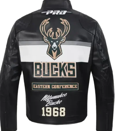 Milwaukee Bucks Moto Leather Jacket