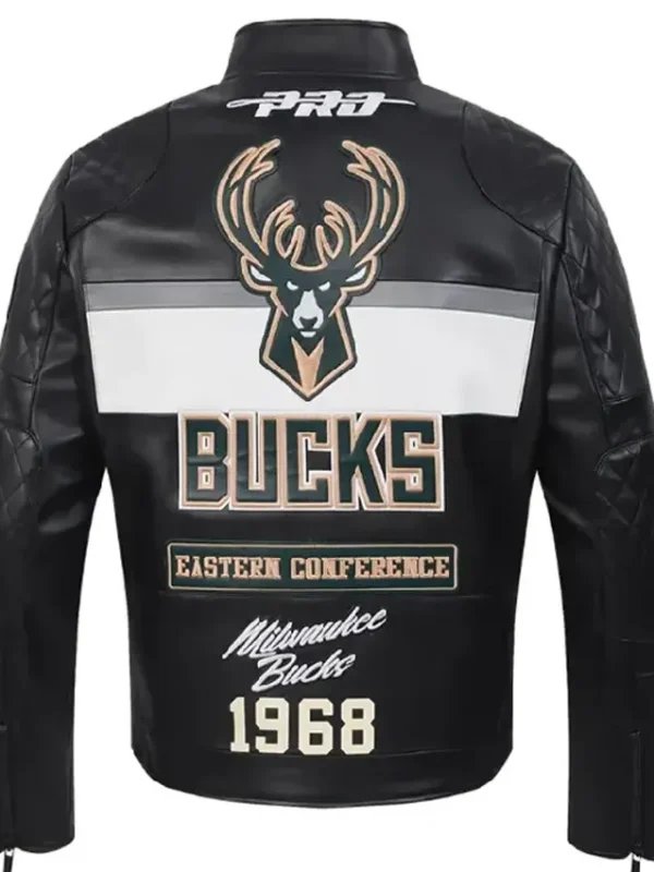 Milwaukee Bucks Moto Leather Jacket