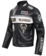 Milwaukee Bucks Moto Leather Jacket