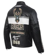 Milwaukee Bucks Moto Leather Jacket