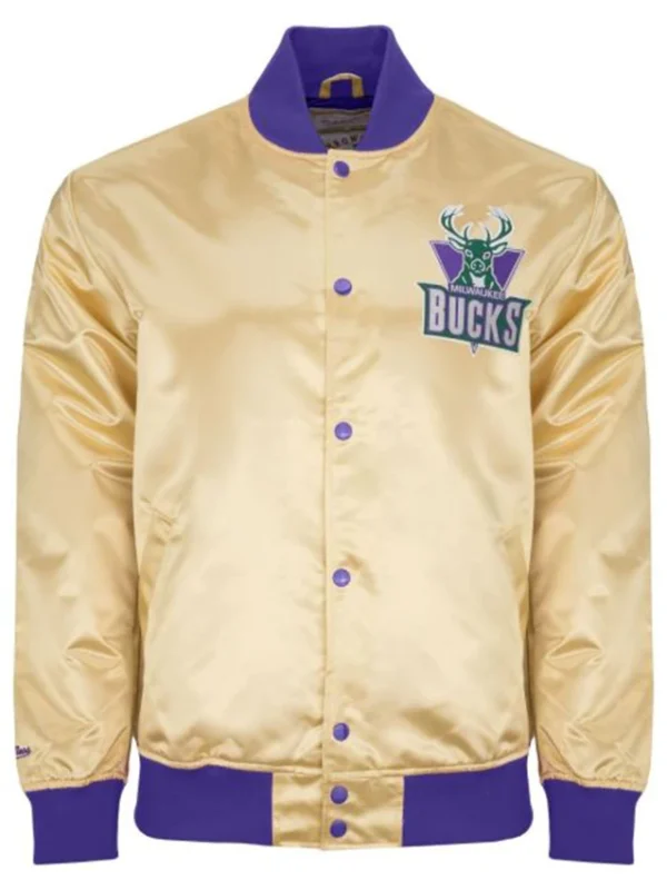 Milwaukee Bucks Golden Lightweight Satin Jacket