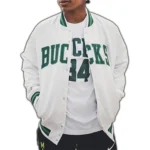 Milwaukee Bucks Hardwood Classics Mixtape Satin White Jacket