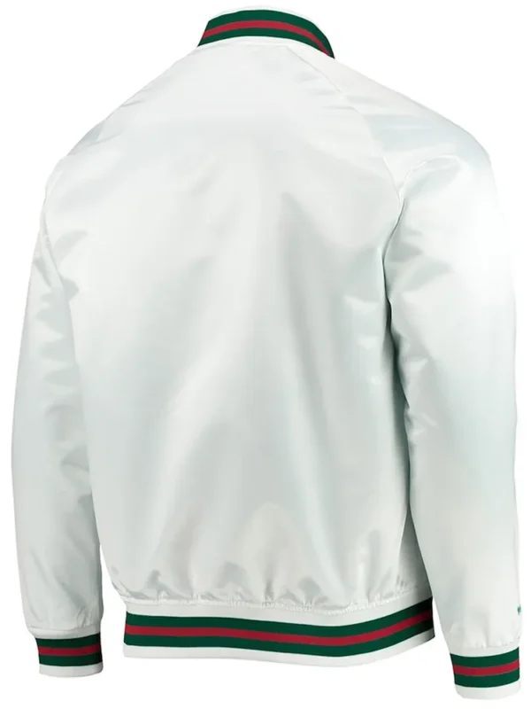 Milwaukee Bucks Hardwood Classics White Satin Jacket
