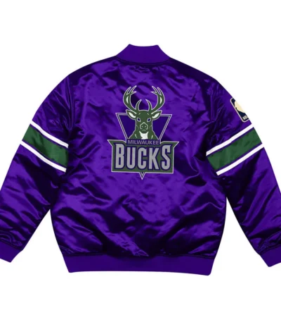 Milwaukee Bucks Heavyweight Purple Satin Jacket