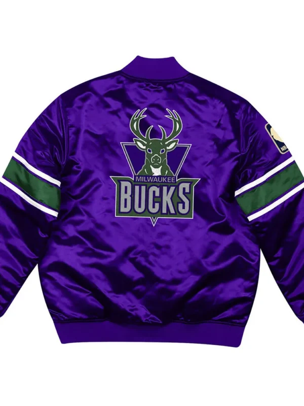 Milwaukee Bucks Heavyweight Purple Satin Jacket