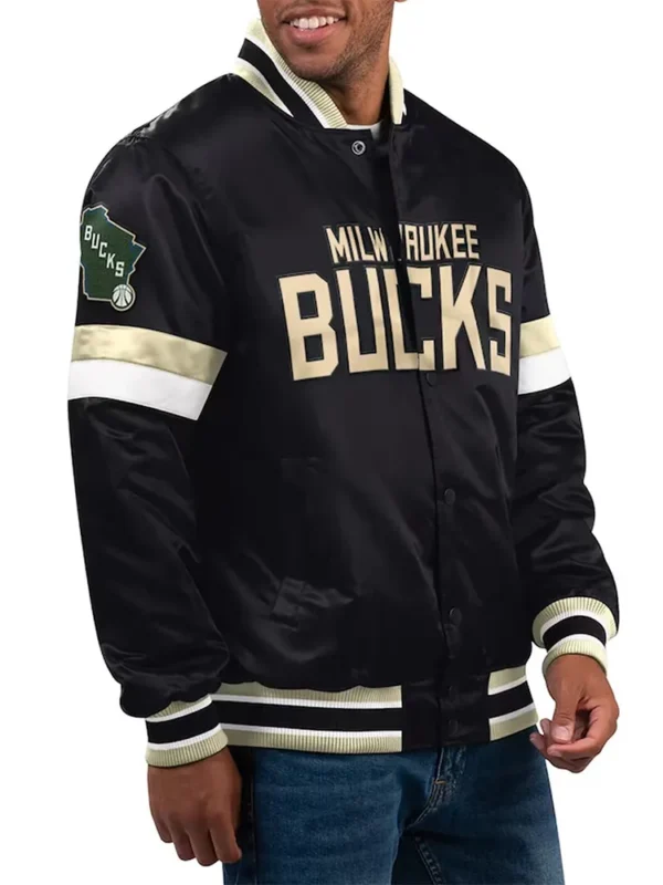 Milwaukee Bucks Home Game Black Jacket