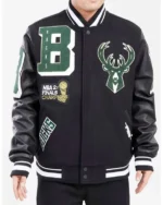 Milwaukee Bucks Mashup Varsity Black Jacket