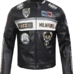 Milwaukee Bucks Moto Leather Jacket