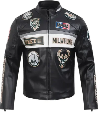 Milwaukee Bucks Moto Leather Jacket