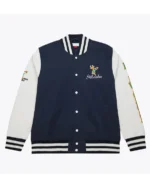 Milwaukee Bucks Navy And White Fleece Varsity Jacket