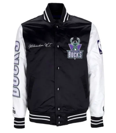 Milwaukee Bucks Team Origins Varsity Satin Jacket