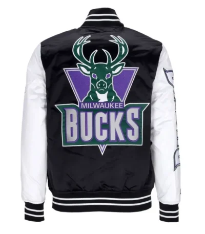 Milwaukee Bucks Team Origins Varsity Satin Jacket