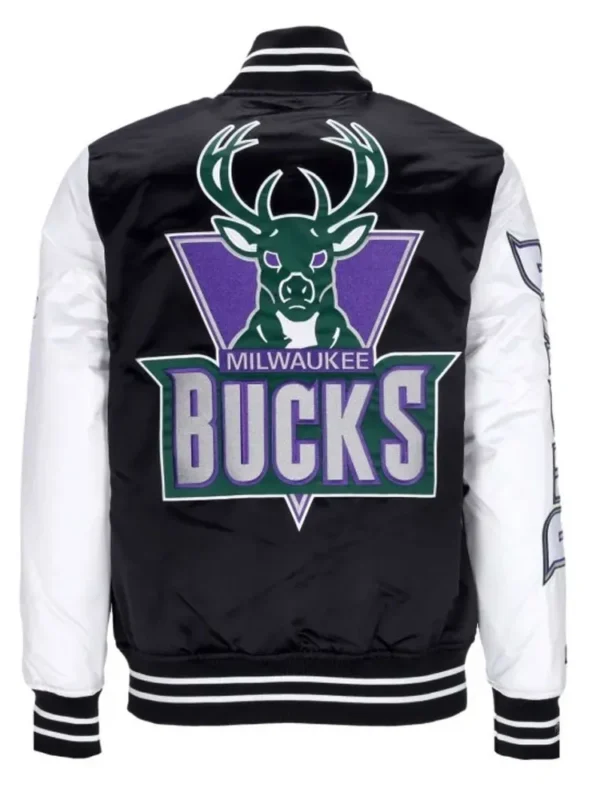 Milwaukee Bucks Team Origins Varsity Satin Jacket