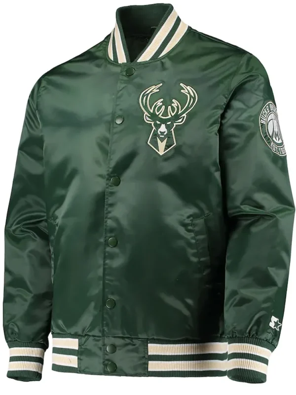 Milwaukee Bucks The Diamond Hunter Green Satin Jacket