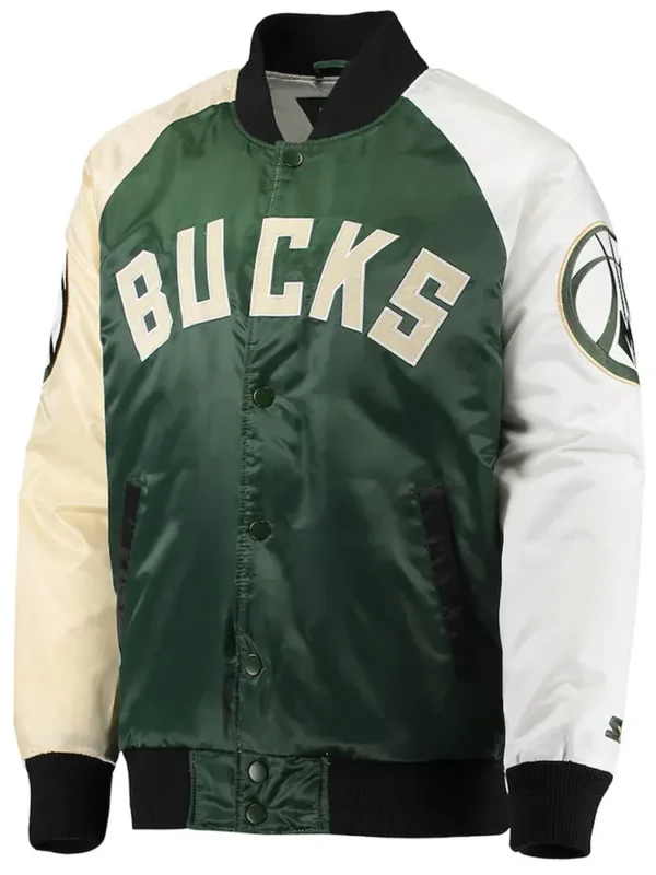 Milwaukee Bucks Tricolor Remix Satin Jacket