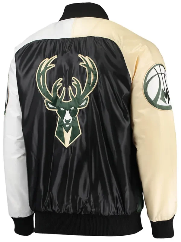 Milwaukee Bucks Tricolor Remix Satin Jacket