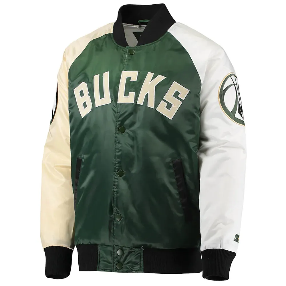Milwaukee Bucks Tricolor Remix Satin Jacket Milwaukee Bucks Tricolor Remix Satin Jacket