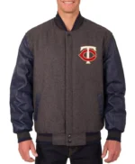 Minnesota Twins Charcoal/Navy Varsity Jacket