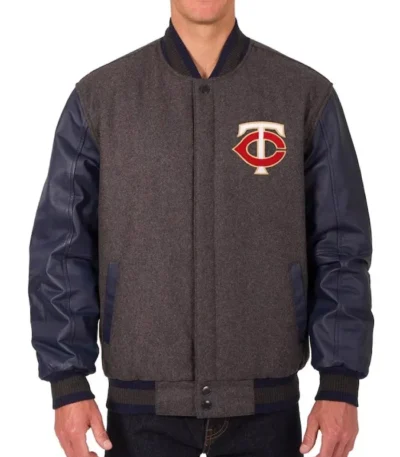 Minnesota Twins Charcoal/Navy Varsity Jacket