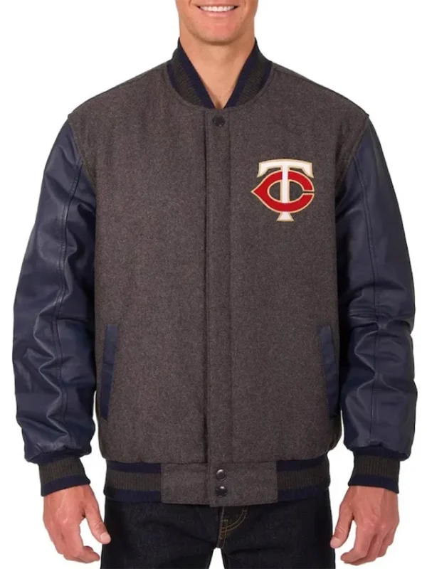 Minnesota Twins Charcoal/Navy Varsity Jacket
