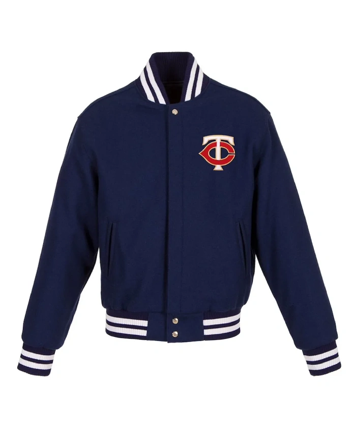 Minnesota Twins Navy Varsity Wool Jacket Minnesota Twins Navy Varsity Wool Jacket