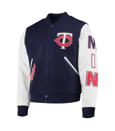 Minnesota Twins Navy and White Letterman Jacket