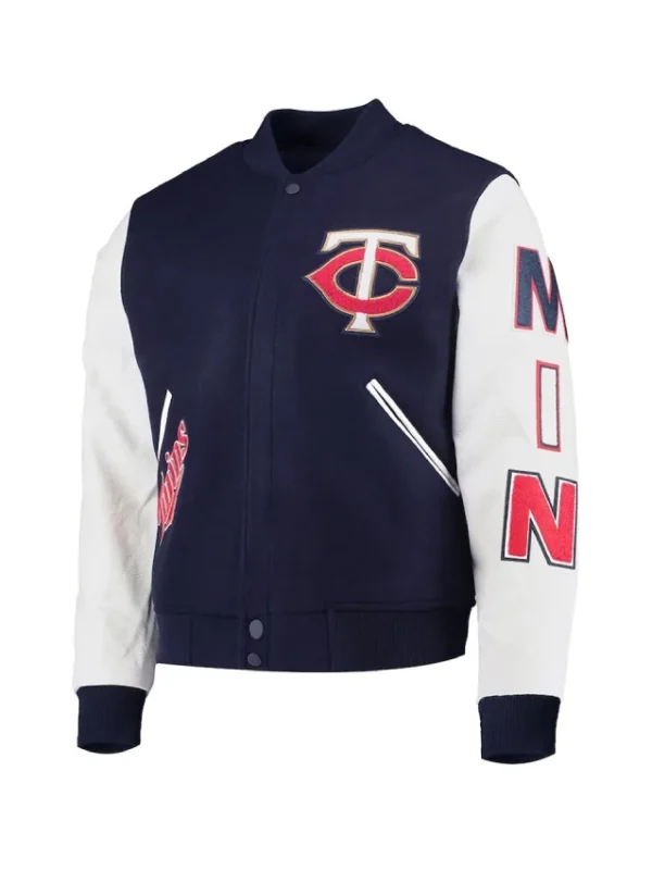 Minnesota Twins Navy and White Letterman Jacket