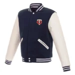 Minnesota Twins Navy and White Varsity Jacket