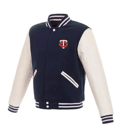 Minnesota Twins Navy and White Varsity Jacket