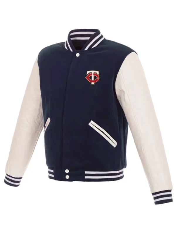Minnesota Twins Navy and White Varsity Jacket