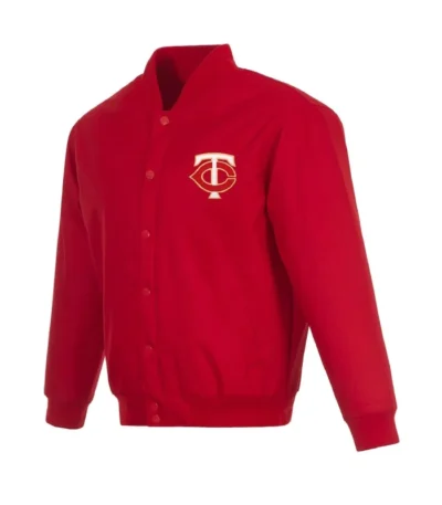 Minnesota Twins Poly-Twill Full-Snap Red Jacket