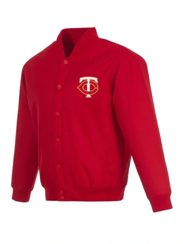 Minnesota Twins Poly-Twill Full-Snap Red Jacket
