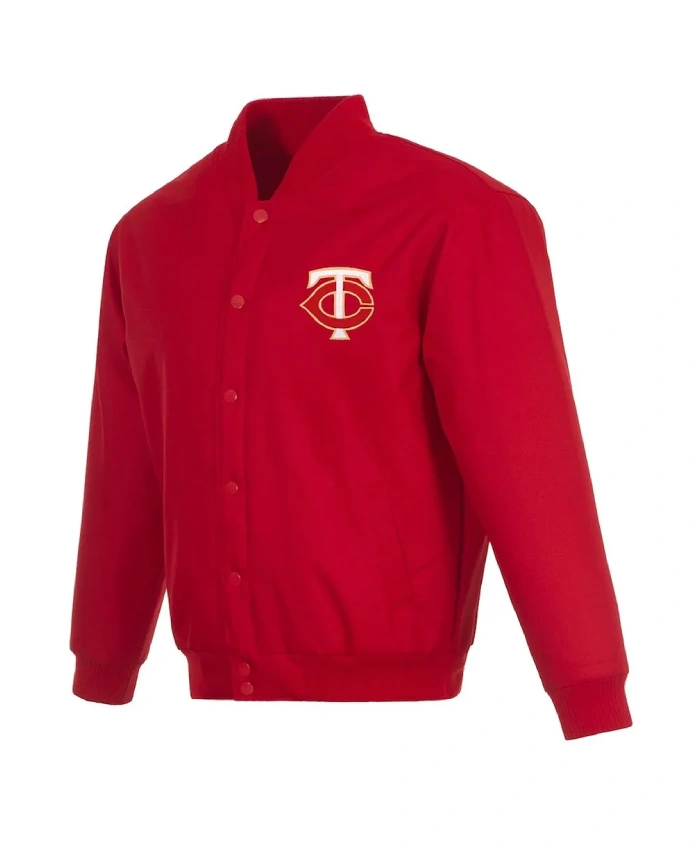 Minnesota Twins Poly-Twill Full-Snap Red Jacket Minnesota Twins Poly-Twill Full-Snap Red Jacket