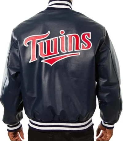 Minnesota Twins Navy Varsity Leather Jacket