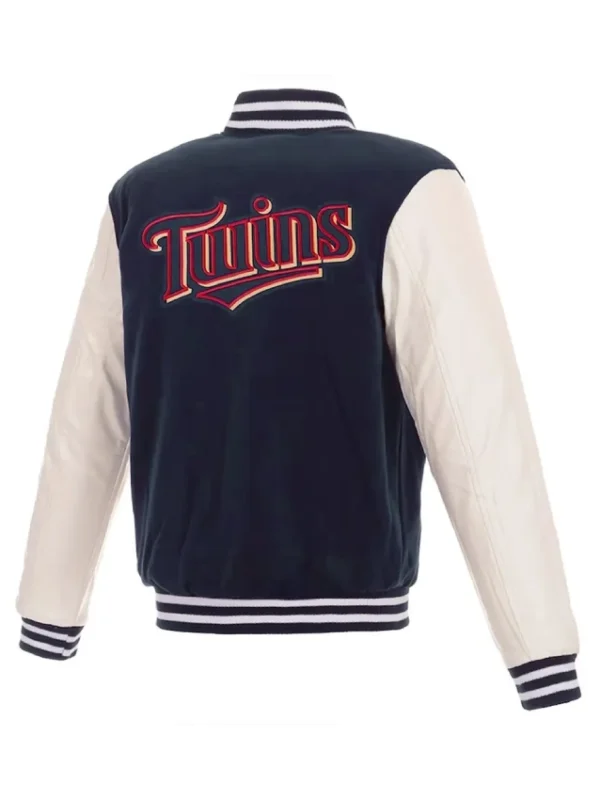 Minnesota Twins Navy and White Varsity Jacket