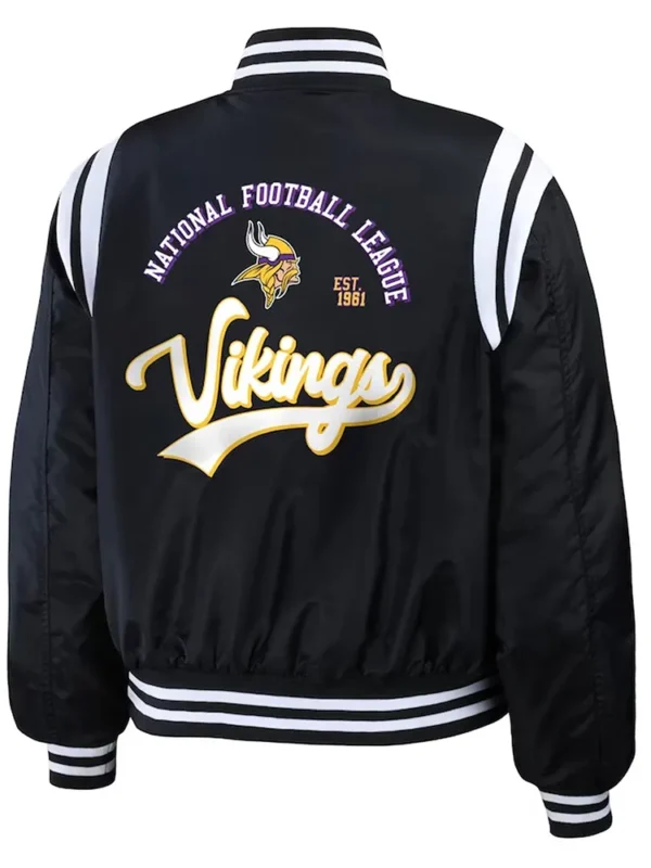 Minnesota Vikings Black Bomber Full-Zip Jacket