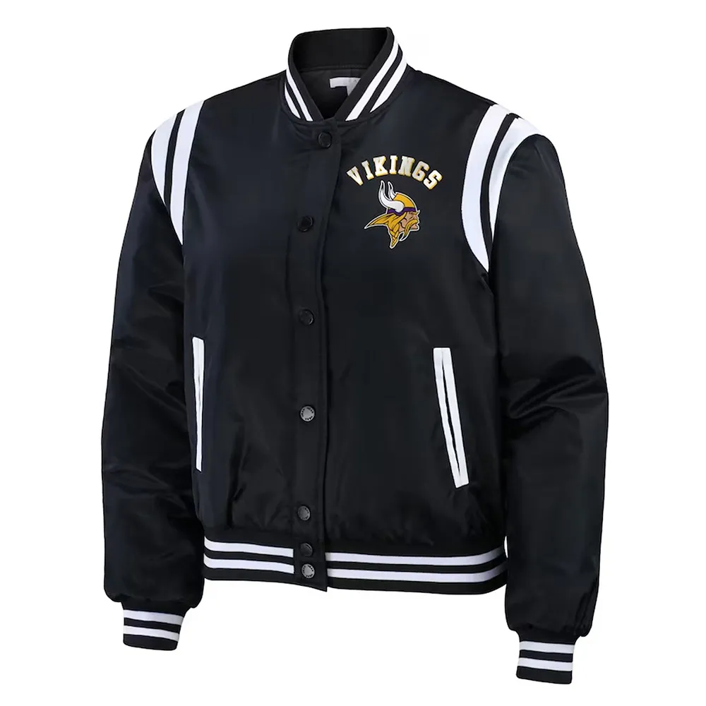 Minnesota Vikings Black Bomber Full-Zip Jacket Minnesota Vikings Black Bomber Full-Zip Jacket